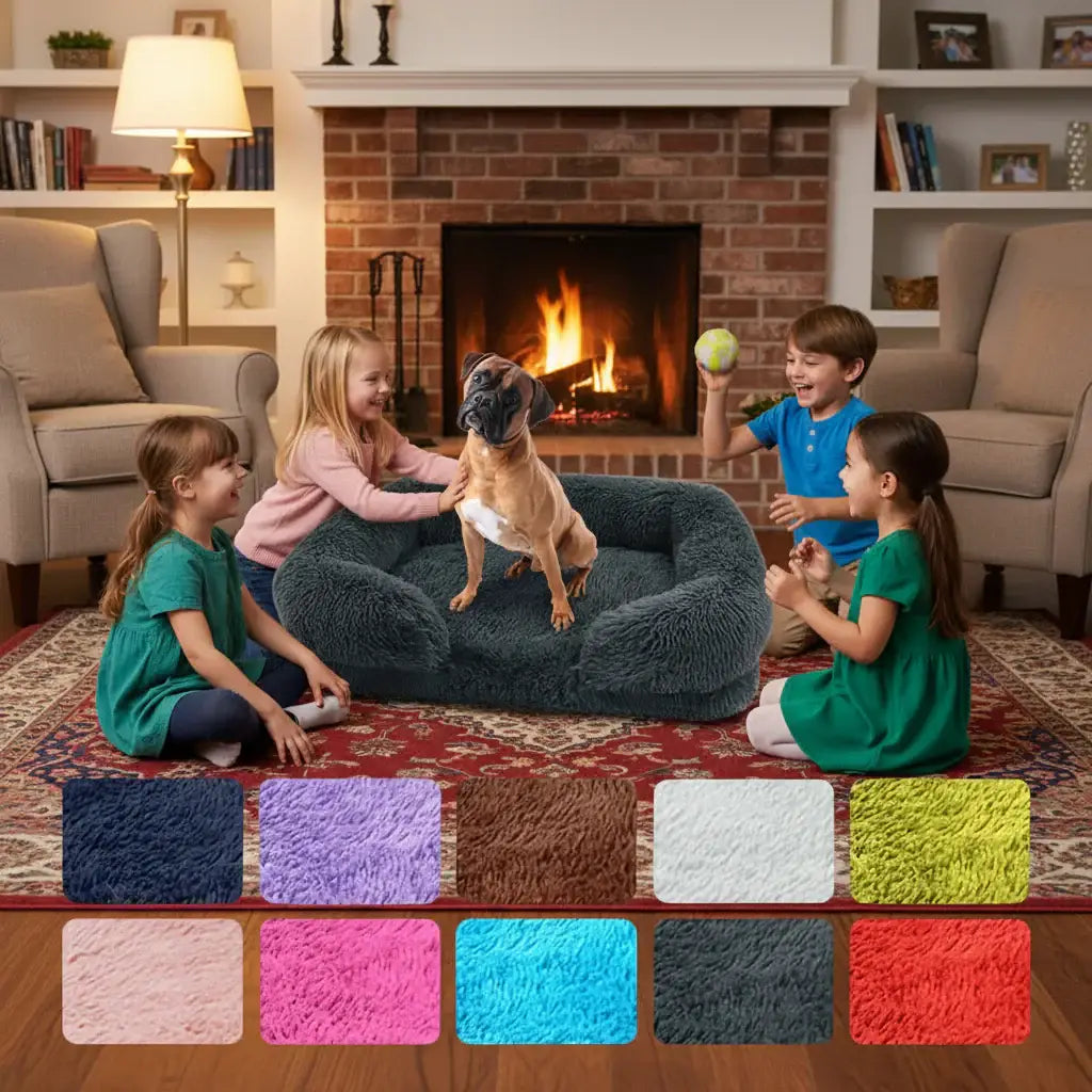 Lit de chien doux et confortable | Lit Peluche PawFrance