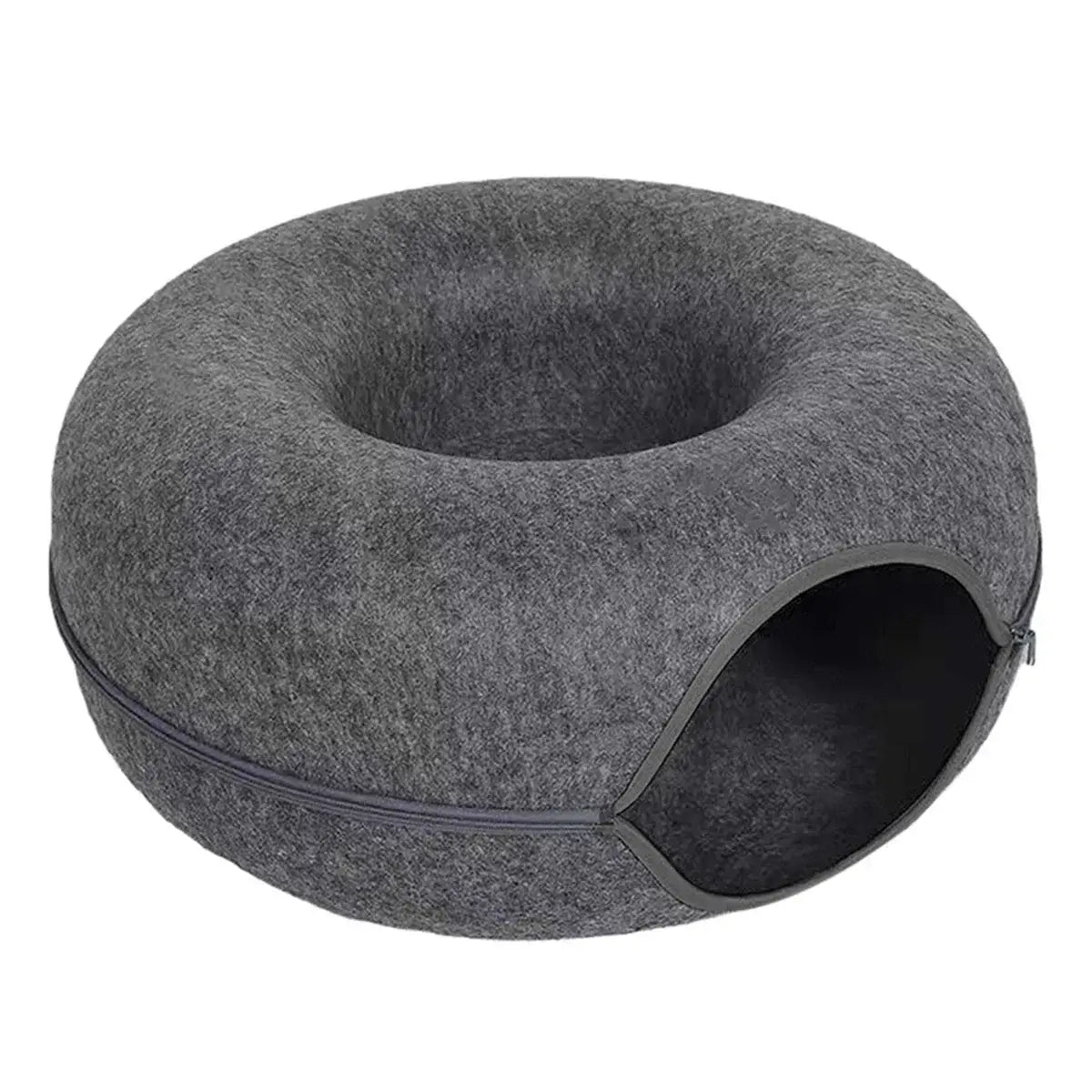 Lit donut pour chat en feutre doux – structure résistante