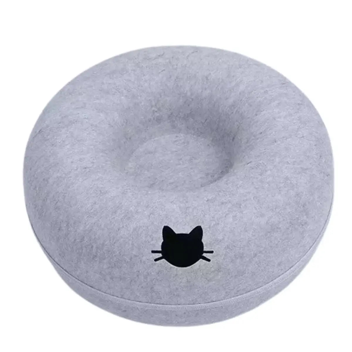 Lit donut pour chat en feutre doux – intérieur confortable