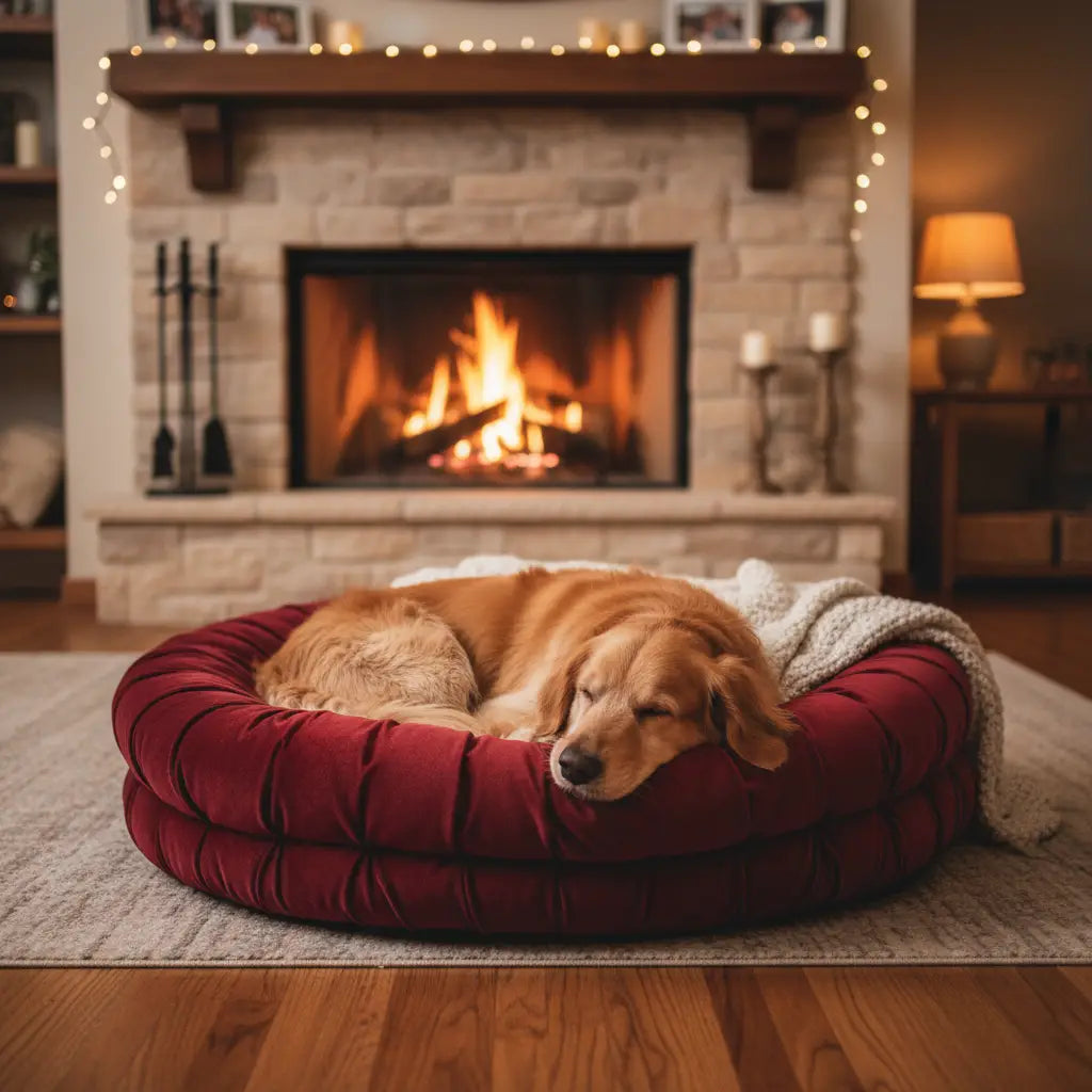 Winter Dog Bed in Corduroy - Warm and Elegant Comfort — Grey, Khaki — photo 10