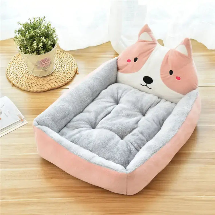 Lit pour chien hiver moelleux - Pink Akita / M-below 6.0kg / China Mainland