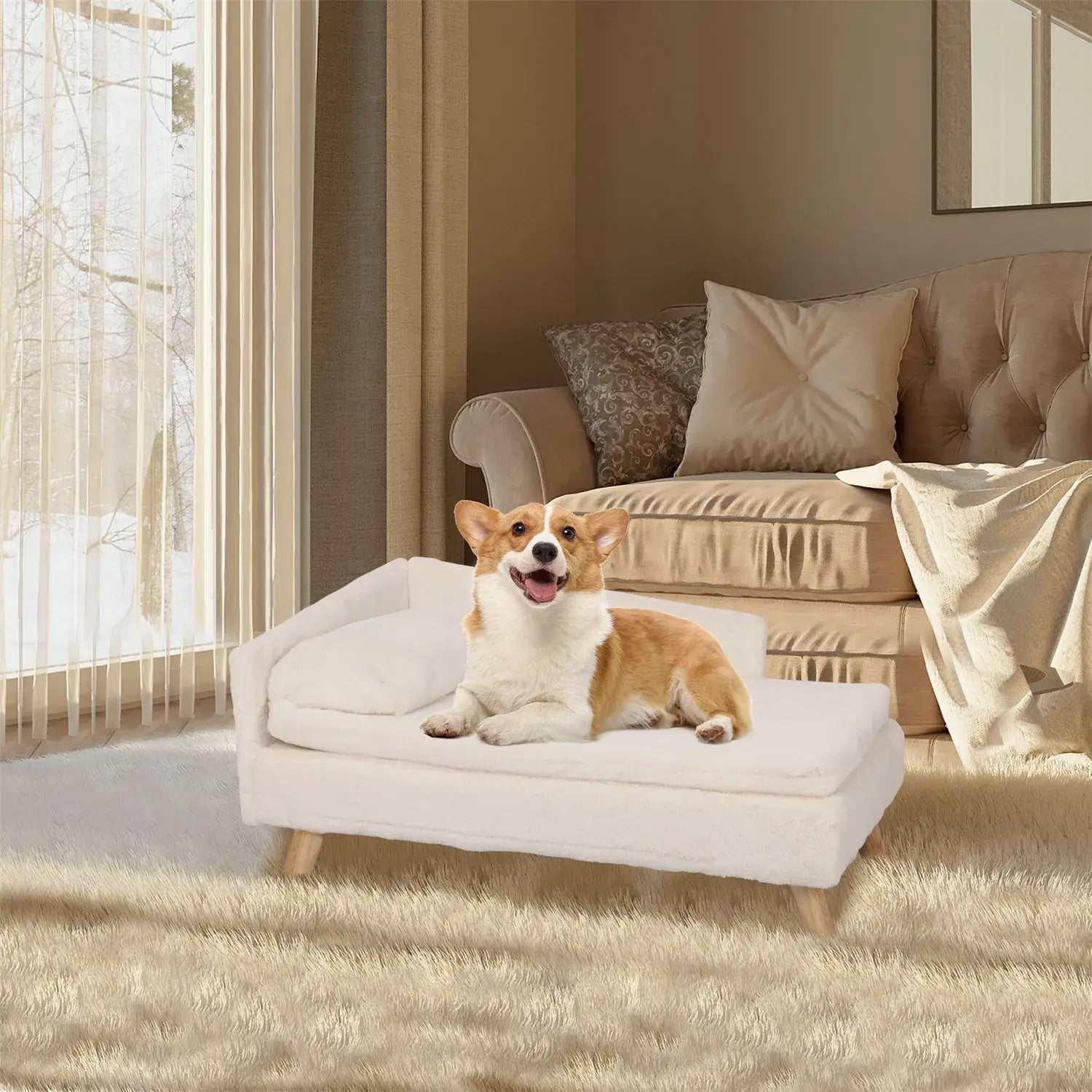 Lit Surélevé pour Chien en Bois | PawFrance