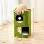 Litière intégrée pour maison pour chat - Double layer green