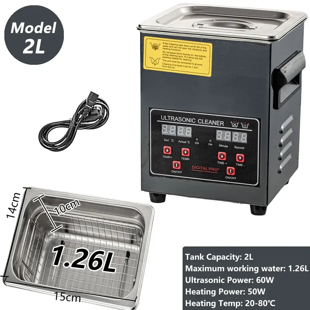 Machine de nettoyage ultrasonique numérique - 2L-60W-220V / EU / france