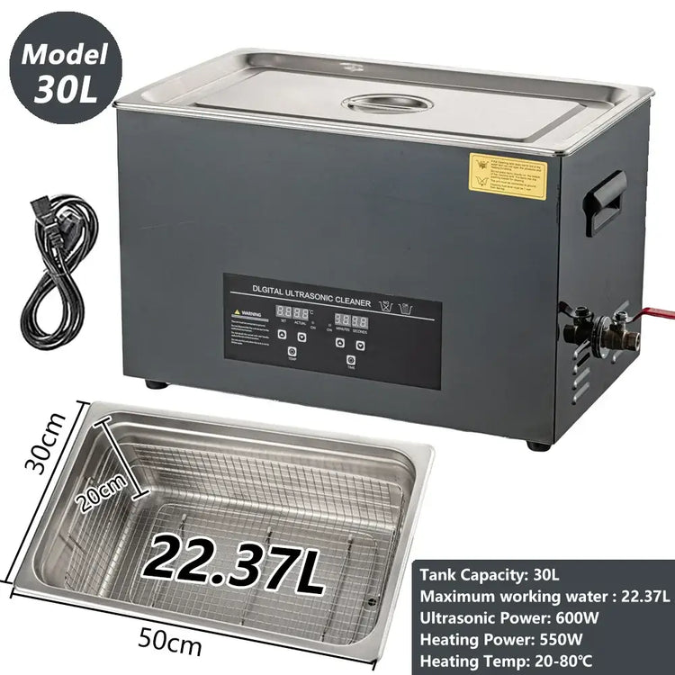 Machine de nettoyage ultrasonique numérique - 30L-600W-220V / EU / france