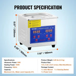 Machine de nettoyage ultrasonique portable - 1.3L-60W / CZECH REPUBLIC