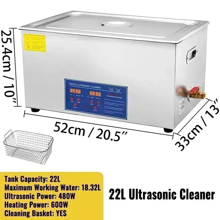 Machine de nettoyage ultrasonique portable - 22L-480W / CZECH REPUBLIC
