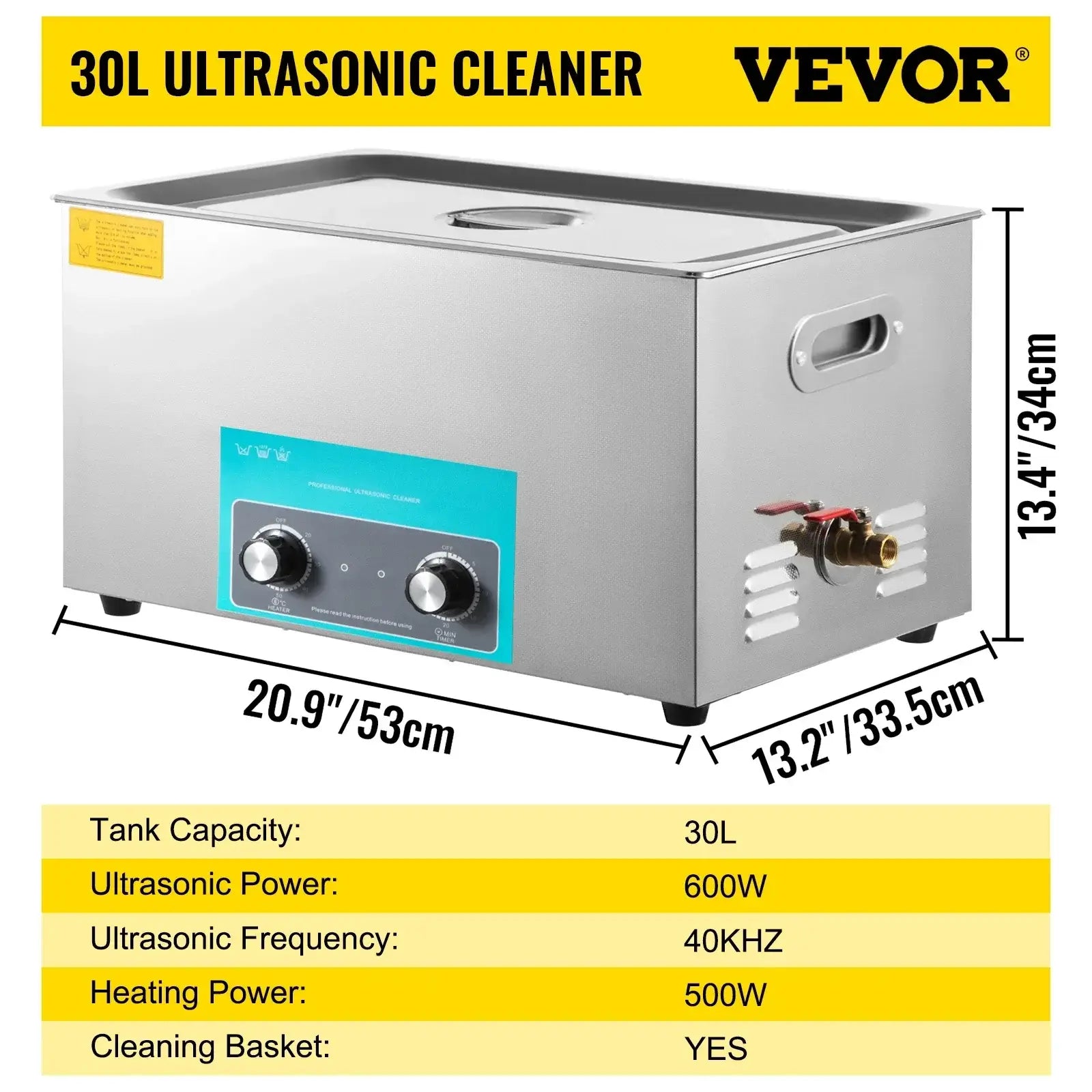 Machine de nettoyage ultrasonique portable - 30 L / GERMANY