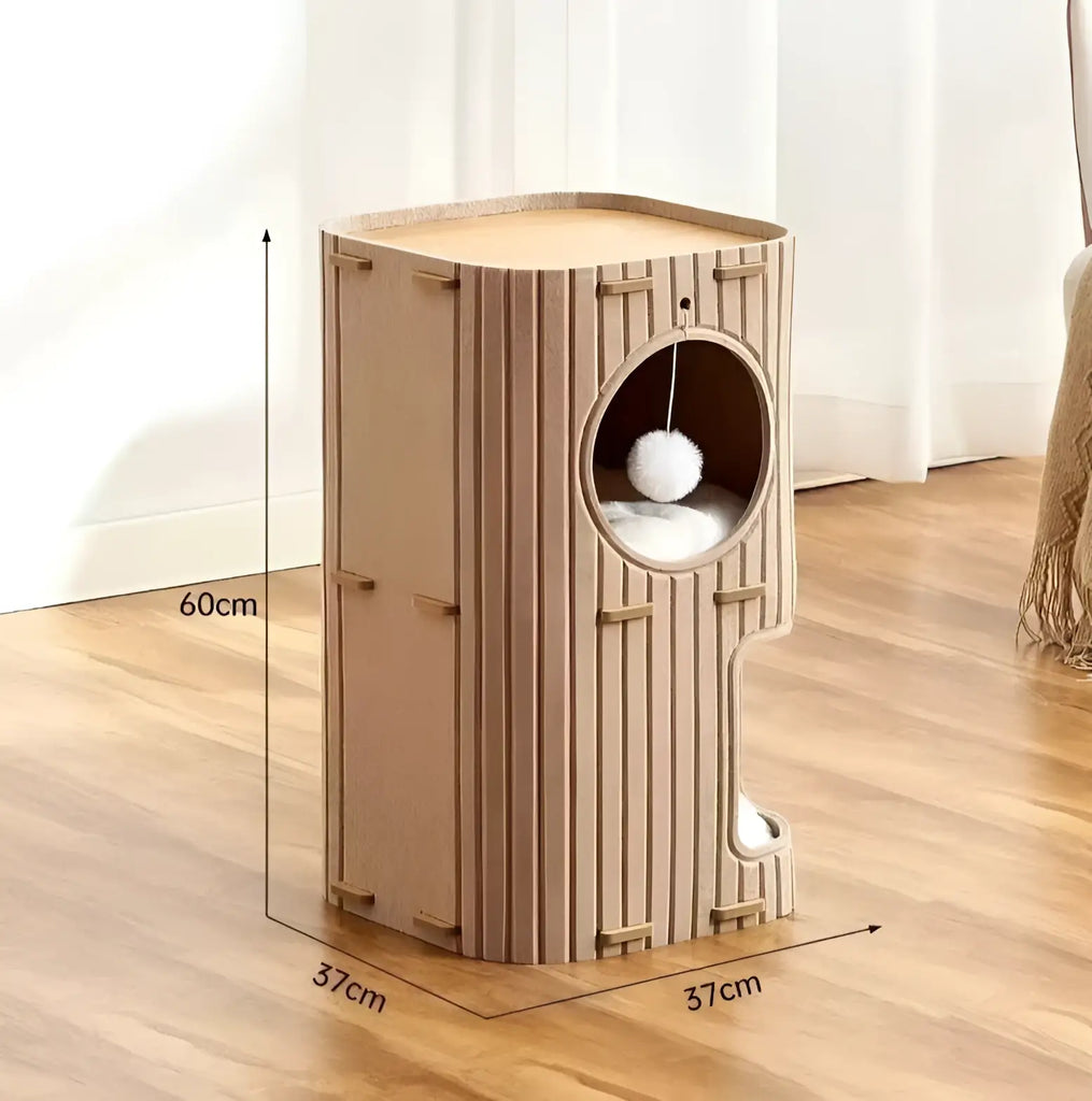 Litière intégrée pour maison pour chat - Double layer camel