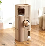 Litière intégrée pour maison pour chat - Three layer camel