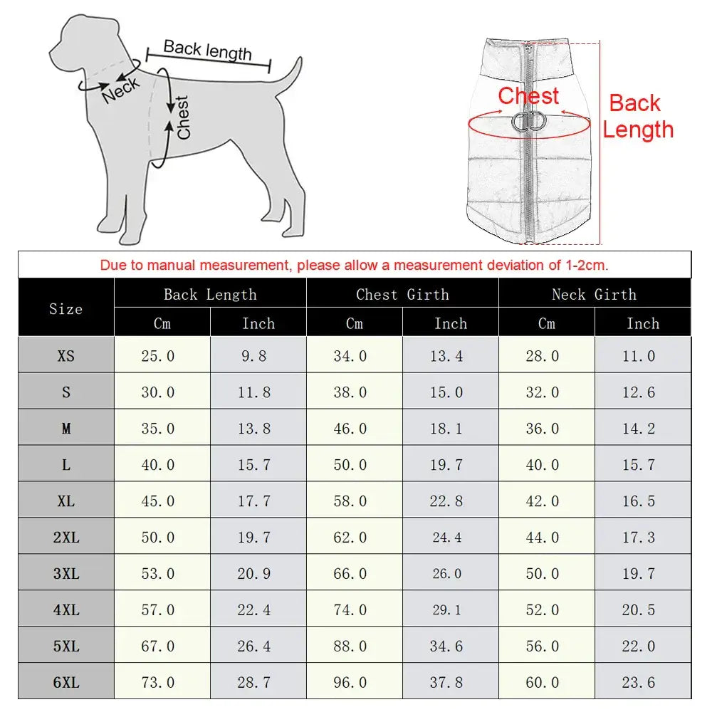 Manteau d’hiver imperméable pour chien