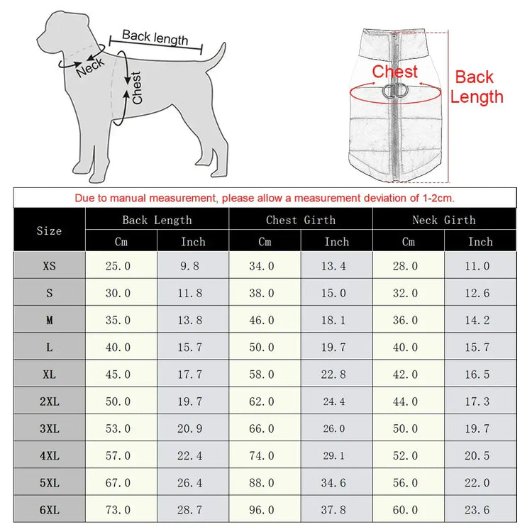 Manteau d’hiver imperméable pour chien