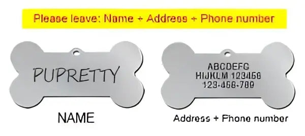 Médaille d’identification personnalisée pour animaux de compagnie - White / S