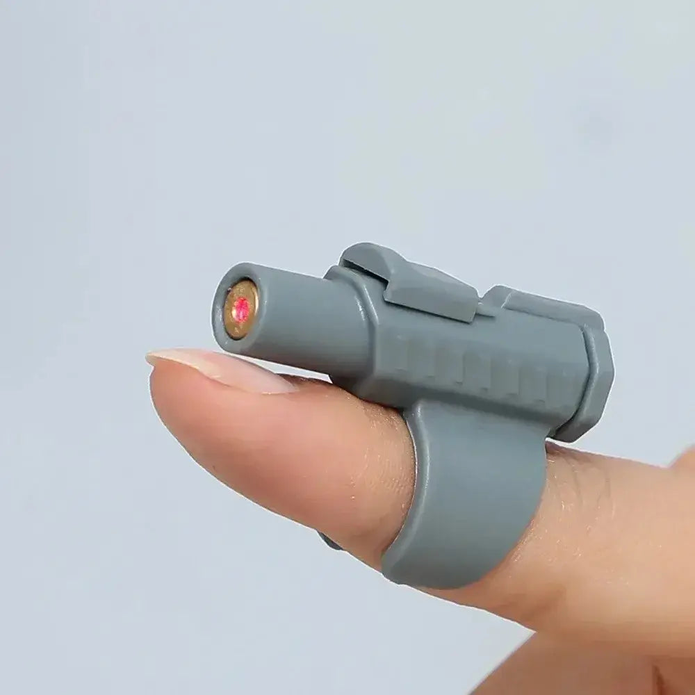 Mini Laser Cat Toy Portable Interactive Finger Sleeve Design for Cats Endless Fun Playtime - GRAY