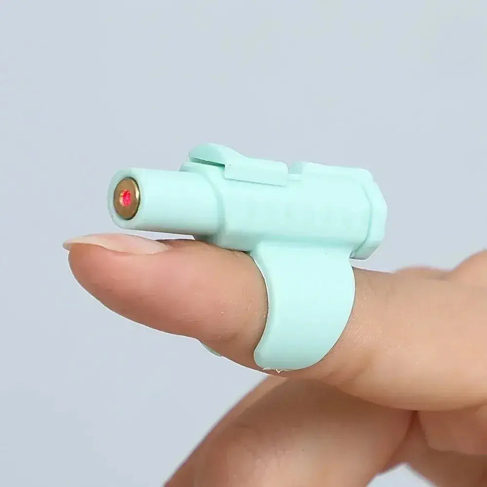 Mini Laser Cat Toy Portable Interactive Finger Sleeve Design for Cats Endless Fun Playtime - Blue