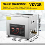 Nettoyeur ultrasonique en acier inoxydable - 10L / spain