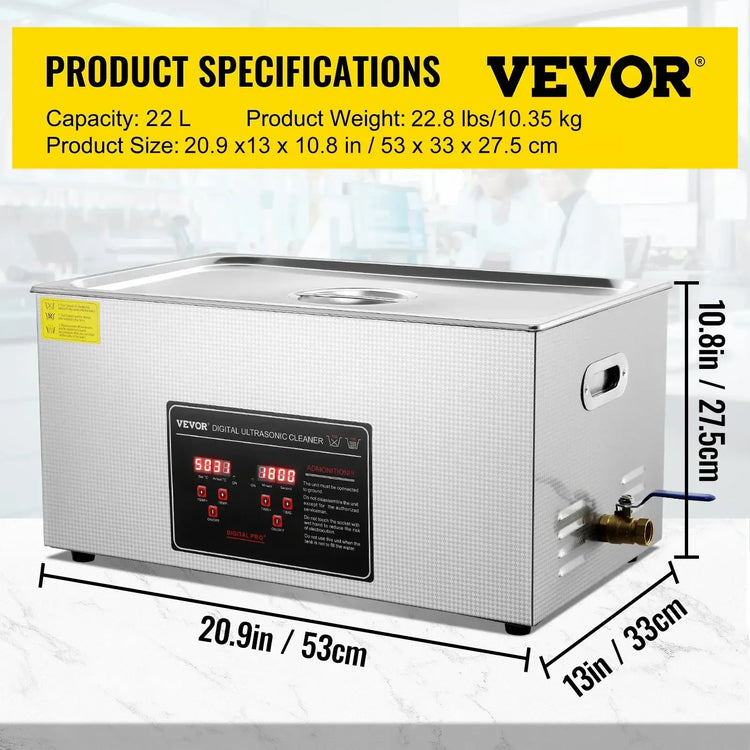 Nettoyeur ultrasonique en acier inoxydable - 22L / UNITED KINGDOM