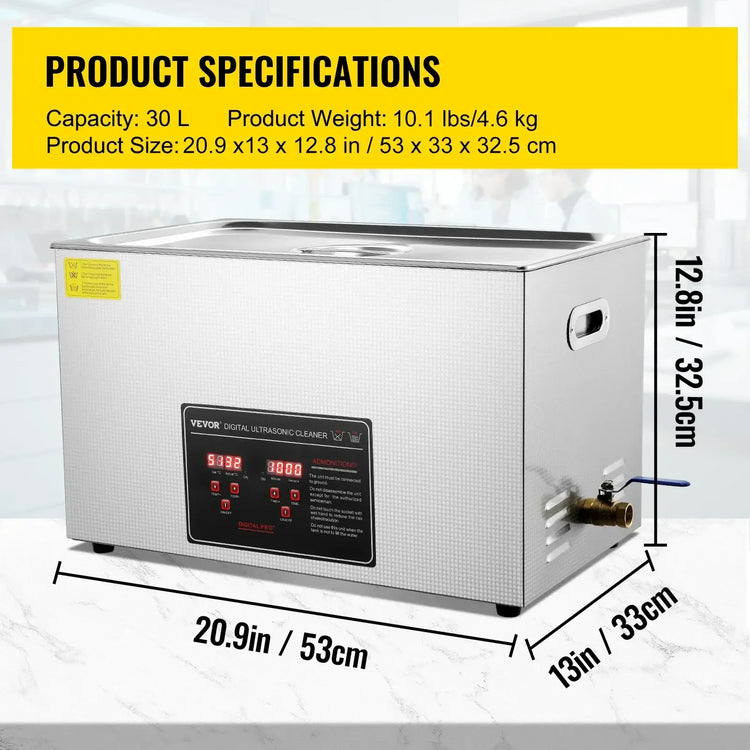 Nettoyeur ultrasonique en acier inoxydable - 30L / france