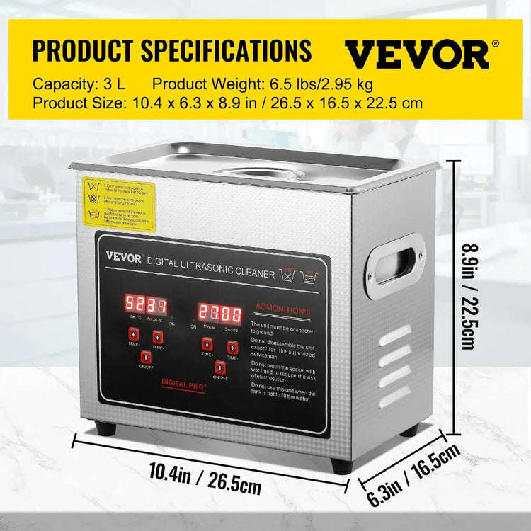 Nettoyeur ultrasonique en acier inoxydable - 3L / france