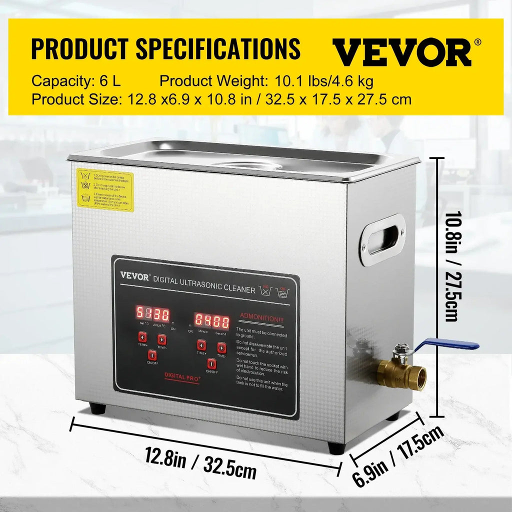 Nettoyeur ultrasonique en acier inoxydable - 6L / france