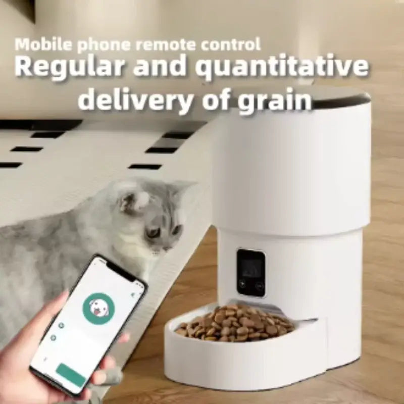 New 4L Automatic Pet Feeder WiFi Enabled Intelligent Cat And Dog Food Dispenser Smart Pet Feeder with Button Control