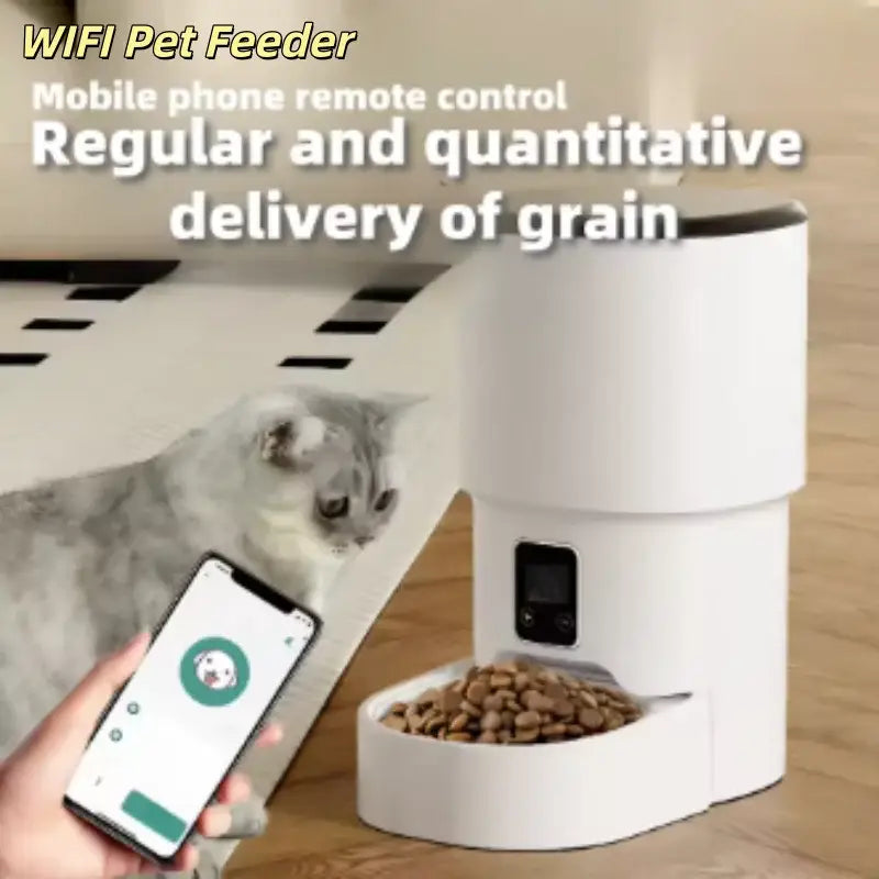 New 4L Automatic Pet Feeder WiFi Enabled Intelligent Cat And Dog Food Dispenser Smart Pet Feeder with Button Control