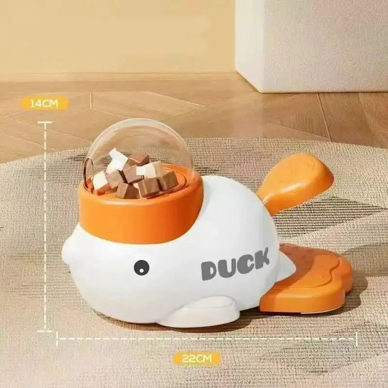 New Cute Duck Automatic Pet Feeder for Cats Dogs Smart Interactive Food Dispenser Auto Pet Feeding Bowl Pet Supplies