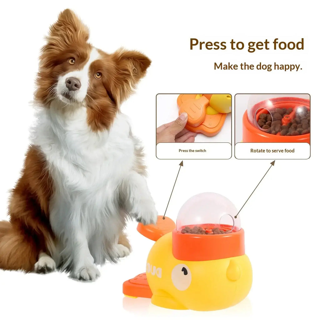 New Cute Duck Automatic Pet Feeder for Cats Dogs Smart Interactive Food Dispenser Auto Pet Feeding Bowl Pet Supplies