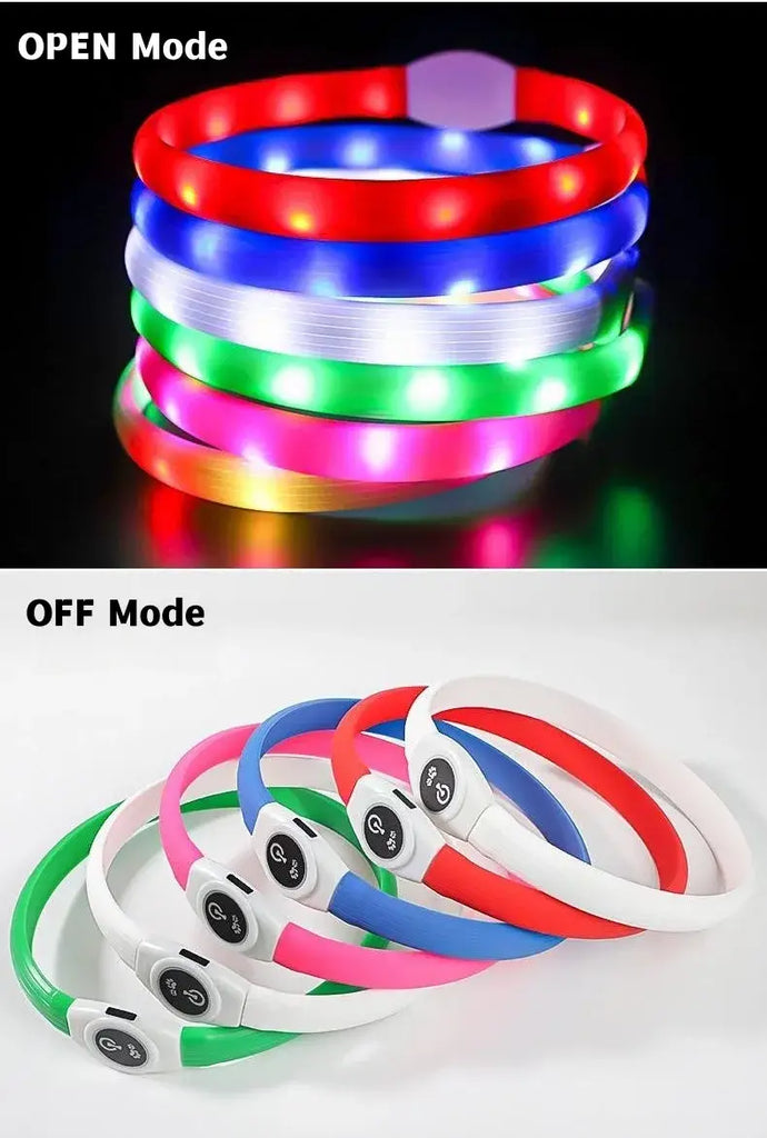 New Led Luminous Dog Collar PVC Waterproof For Large Medium Small Dogs Collar Usb Light Night Safety Pet Glowing