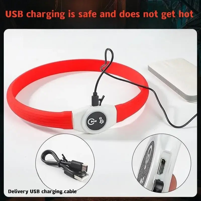 New Led Luminous Dog Collar PVC Waterproof For Large Medium Small Dogs Collar Usb Light Night Safety Pet Glowing