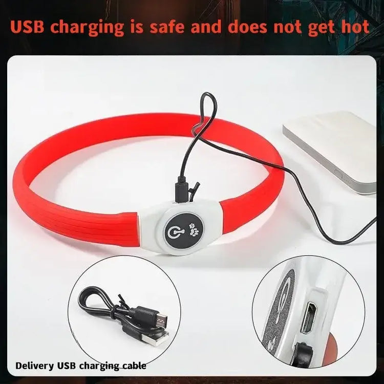 New Led Luminous Dog Collar PVC Waterproof For Large Medium Small Dogs Collar Usb Light Night Safety Pet Glowing