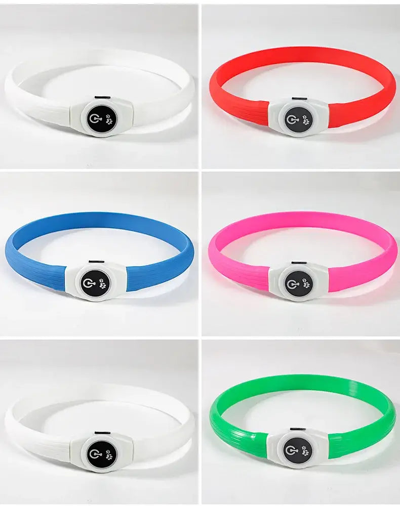 New Led Luminous Dog Collar PVC Waterproof For Large Medium Small Dogs Collar Usb Light Night Safety Pet Glowing