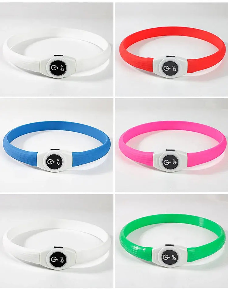 New Led Luminous Dog Collar PVC Waterproof For Large Medium Small Dogs Collar Usb Light Night Safety Pet Glowing
