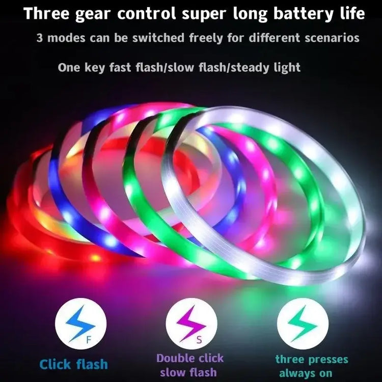 New Led Luminous Dog Collar PVC Waterproof For Large Medium Small Dogs Collar Usb Light Night Safety Pet Glowing