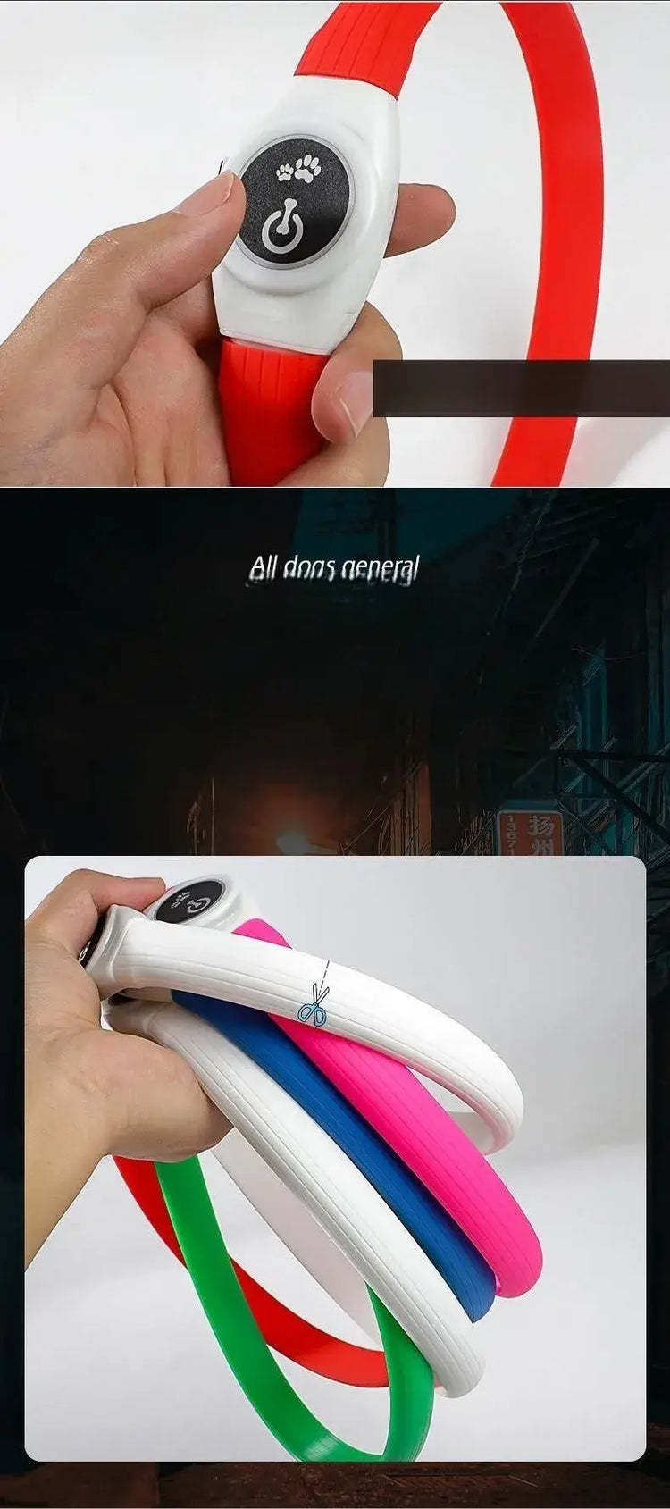 New Led Luminous Dog Collar PVC Waterproof For Large Medium Small Dogs Collar Usb Light Night Safety Pet Glowing