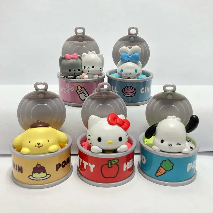 New Product In Stock Kt Cat Canned Food Blind Box Design Cute Pudding Dog Cinnamoroll Desktop Ornament Holiday Gift For