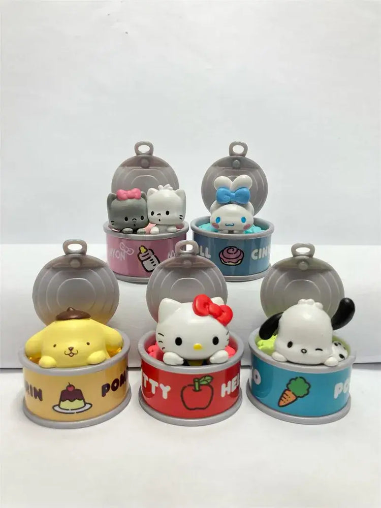 New Product In Stock Kt Cat Canned Food Blind Box Design Cute Pudding Dog Cinnamoroll Desktop Ornament Holiday Gift For