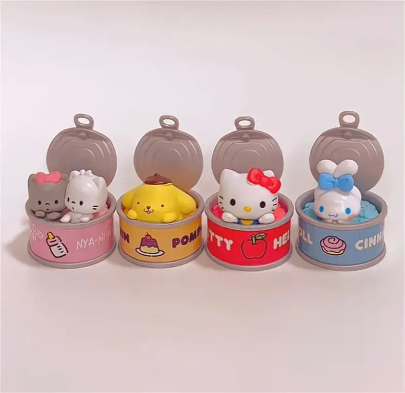 New Product In Stock Kt Cat Canned Food Blind Box Design Cute Pudding Dog Cinnamoroll Desktop Ornament Holiday Gift For