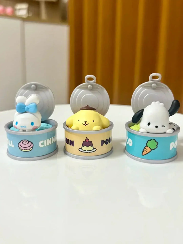 New Product In Stock Kt Cat Canned Food Blind Box Design Cute Pudding Dog Cinnamoroll Desktop Ornament Holiday Gift For