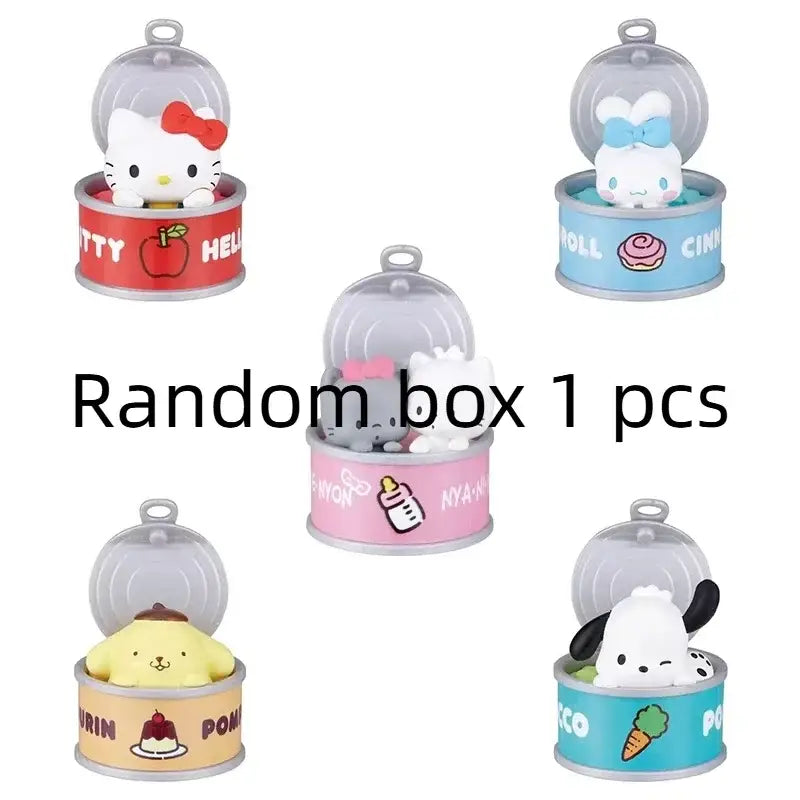 New Product In Stock Kt Cat Canned Food Blind Box Design Cute Pudding Dog Cinnamoroll Desktop Ornament Holiday Gift For