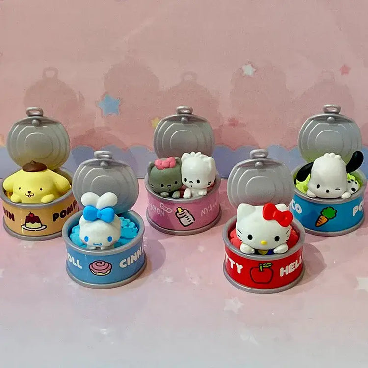 New Product In Stock Kt Cat Canned Food Blind Box Design Cute Pudding Dog Cinnamoroll Desktop Ornament Holiday Gift For