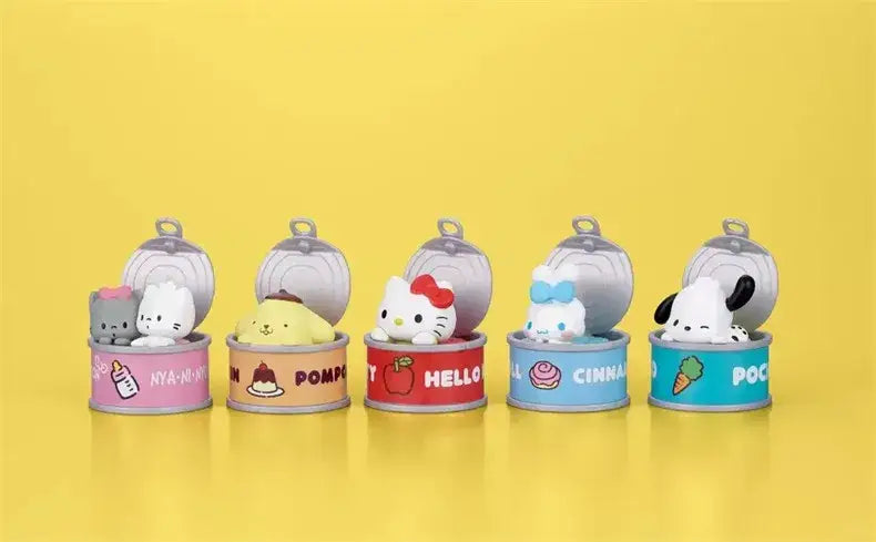 New Product In Stock Kt Cat Canned Food Blind Box Design Cute Pudding Dog Cinnamoroll Desktop Ornament Holiday Gift For