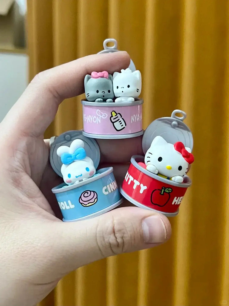 New Product In Stock Kt Cat Canned Food Blind Box Design Cute Pudding Dog Cinnamoroll Desktop Ornament Holiday Gift For