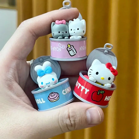 New Product In Stock Kt Cat Canned Food Blind Box Design Cute Pudding Dog Cinnamoroll Desktop Ornament Holiday Gift For