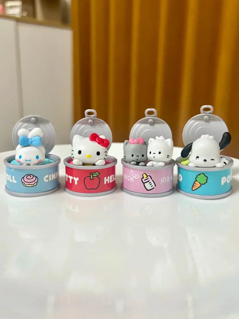 New Product In Stock Kt Cat Canned Food Blind Box Design Cute Pudding Dog Cinnamoroll Desktop Ornament Holiday Gift For