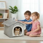 Niche pour chat pliable en coton – vue avant