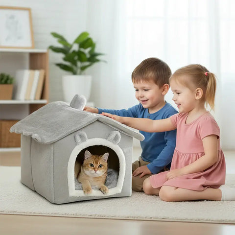 Niche pour chat pliable en coton – vue avant