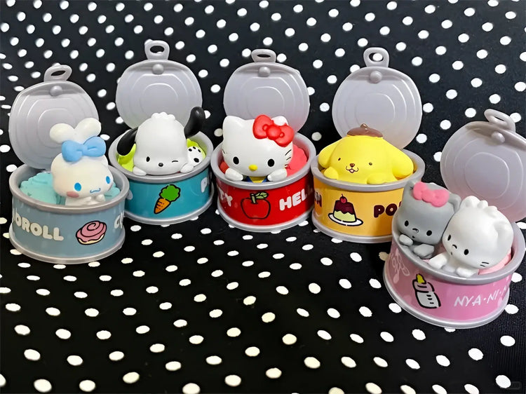 New Product In Stock Kt Cat Canned Food Blind Box Design Cute Pudding Dog Cinnamoroll Desktop Ornament Holiday Gift For