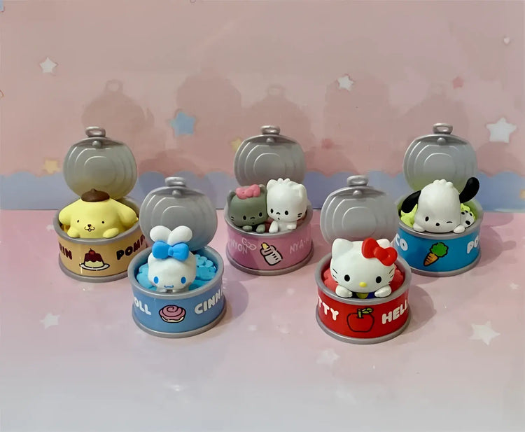 New Product In Stock Kt Cat Canned Food Blind Box Design Cute Pudding Dog Cinnamoroll Desktop Ornament Holiday Gift For