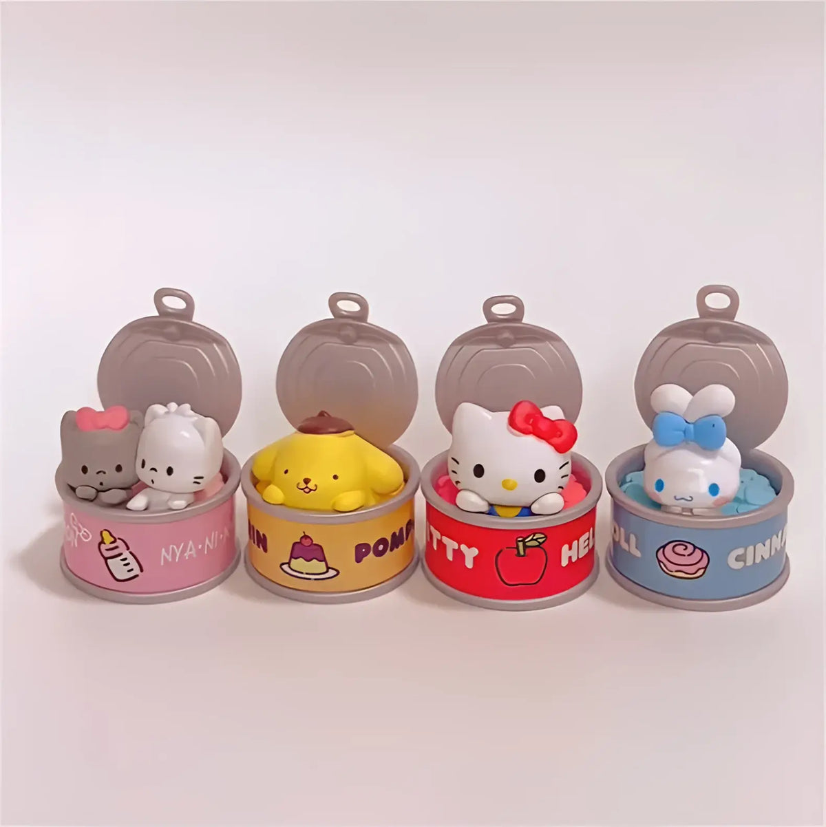 New Product In Stock Kt Cat Canned Food Blind Box Design Cute Pudding Dog Cinnamoroll Desktop Ornament Holiday Gift For